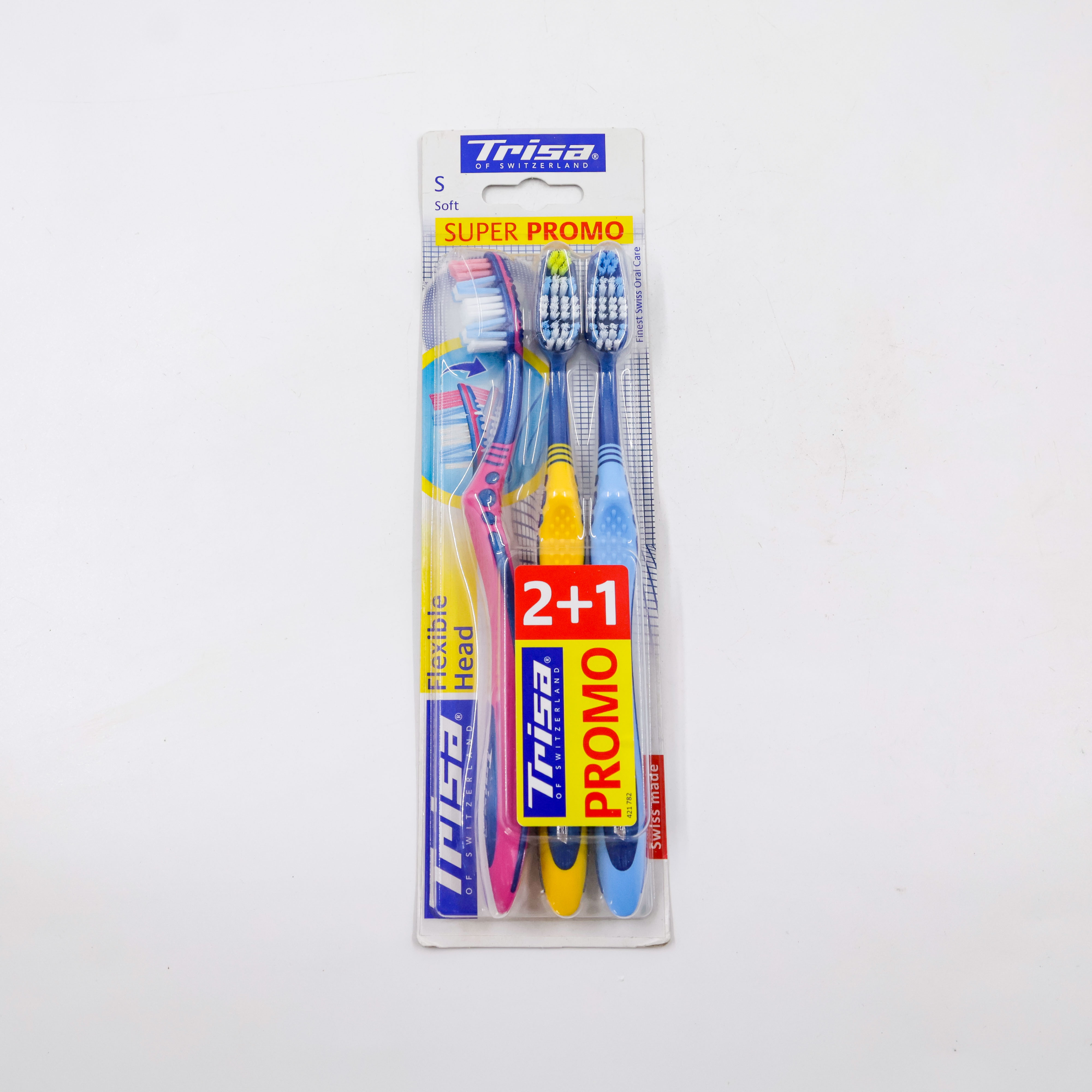 Trisa Tooth Brush Flexible Head Soft 3PC